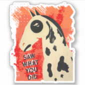 Funny art horse snarky side eye custom text sticker (Voorkant)
