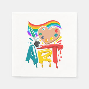 Funny Art Lover Colorful Paint Brush Artist Servet