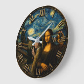 Funny Art Selfie Mona Lisa Grote Klok (Hoek)