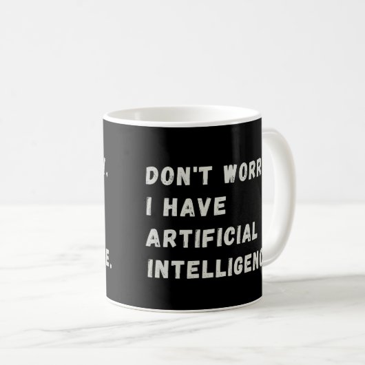 Funny Artificial Intelligence AI Humor Koffiemok (Voorkant rechts)