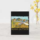 Funny Artist Gogh Outside Starry Night Insrational Kaart (Gele Bloem)