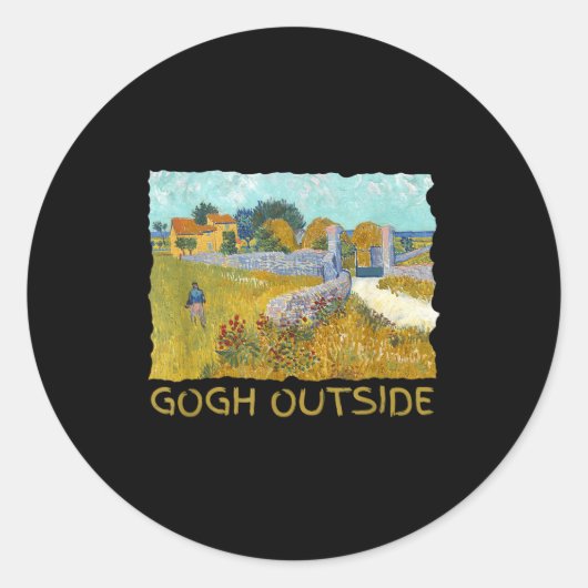 Funny Artist Gogh Outside Starry Night Insrational Ronde Sticker (Voorkant)
