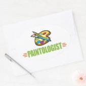 Funny Artist Ovale Sticker (Envelop)