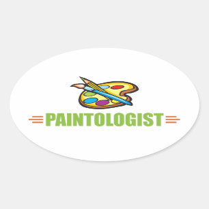 Funny Artist Ovale Sticker