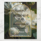 Funny Artistic Floral Retirement Wijn Etiket (Enkel label)