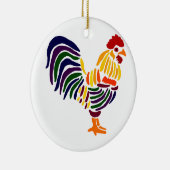 Funny Artistic Rooster Keramisch Ornament (Rechts)