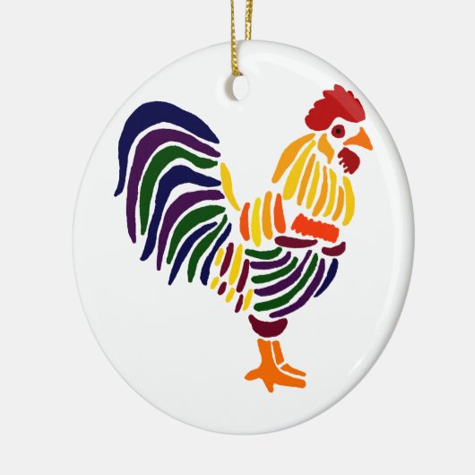 Funny Artistic Rooster Keramisch Ornament (Links)