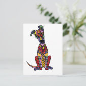 Funny Artsy Greyhound Dog Abstracte Kunst Briefkaart (Staand voorkant)