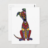 Funny Artsy Greyhound Dog Abstracte Kunst Briefkaart (Voorkant / Achterkant)