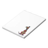 Funny Artsy Greyhound Dog Abstracte Kunst Notitieblok (Linkerzijde)