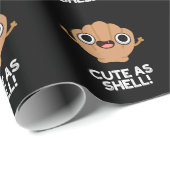 Funny as Shell Funny Seashell Pun Dark BG Cadeaupapier (Rol Hoek)