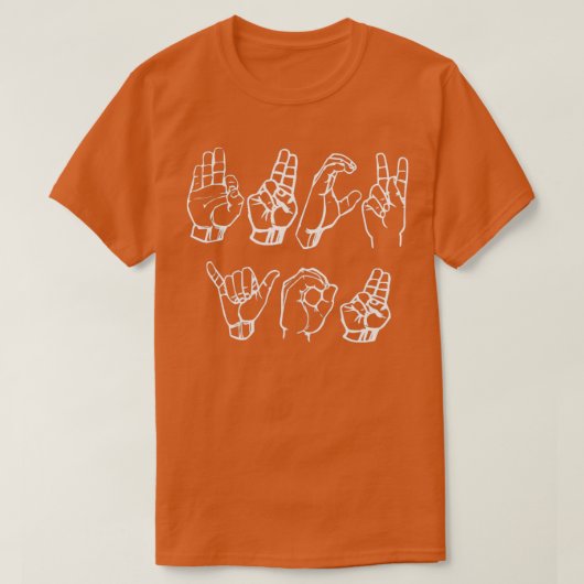 Funny ASL American Sign Language 1 T-shirt (Design voorkant)