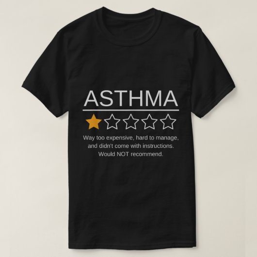 Funny Asthma Awareness One Star Rating Inhaler Whi T-shirt (Design voorkant)