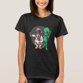 Funny Astronaut & Alien Selfie Astronomy Ufo Foto T-shirt (Voorkant)