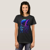 Funny Astronaut And Squid In Underwater Space With T-shirt (Voorkant volledig)