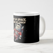Funny Astronaut Cat Mug: Lost in Space Grote Koffiekop (Voorkant rechts)