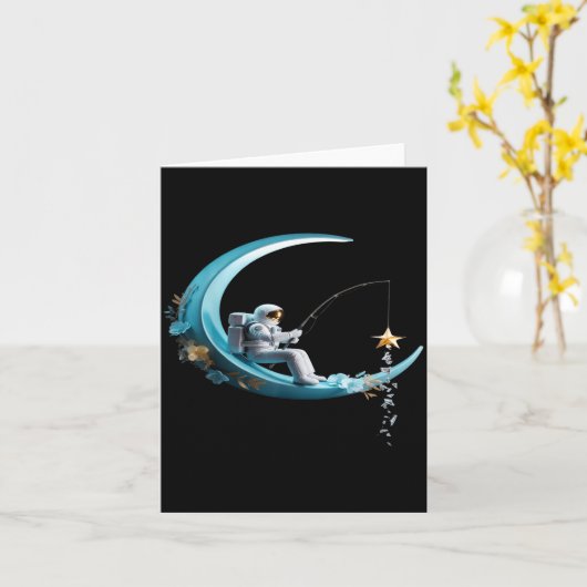 Funny Astronaut Christmas Floral Chinoiserie Space Kaart (Gele Bloem)