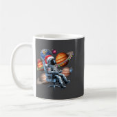 Funny Astronaut Christmas Space Lights Santa Hat P Koffiemok (Links)