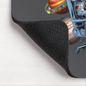 Funny Astronaut Christmas Space Lights Santa Hat P Muismat (Hoek)