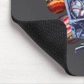 Funny Astronaut Christmas Space Lights Santa Hat P Muismat (Hoek)