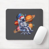 Funny Astronaut Christmas Space Lights Santa Hat P Muismat (Met muis)