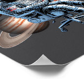 Funny Astronaut Christmas Space Lights Santa Hat P Poster (Hoek)