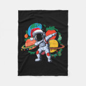 Funny Astronaut Christmas Space Planets Santa Hat  Fleece Deken (Voorkant)