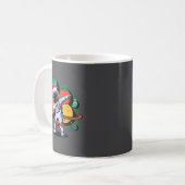 Funny Astronaut Christmas Space Planets Santa Hat  Koffiemok (Voorkant links)