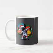 Funny Astronaut Christmas Space Planets Santa Hat  Koffiemok (Links)