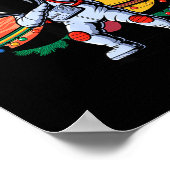 Funny Astronaut Christmas Space Planets Santa Hat  Poster (Hoek)