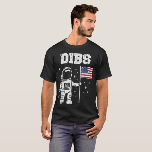 Funny Astronaut Dibs Space Meme Design T-shirt (Voorkant volledig)