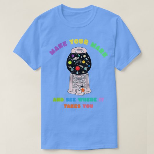 Funny Astronaut Dot Day Dot Planet in Gum ball Mac T-shirt (Design voorkant)