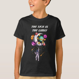 Funny Astronaut Holding een ballon van Planeten T-shirt