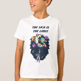 Funny Astronaut Holding een ballon van Planeten T-shirt