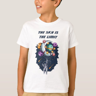 Funny Astronaut Holding een ballon van Planeten T-shirt