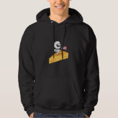 Funny Astronaut Moon Landing Cheese Design Space P Hoodie (Voorkant)