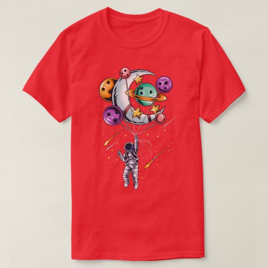 Funny Astronaut Planets Moon With Hand space  T-shirt (Design voorkant)
