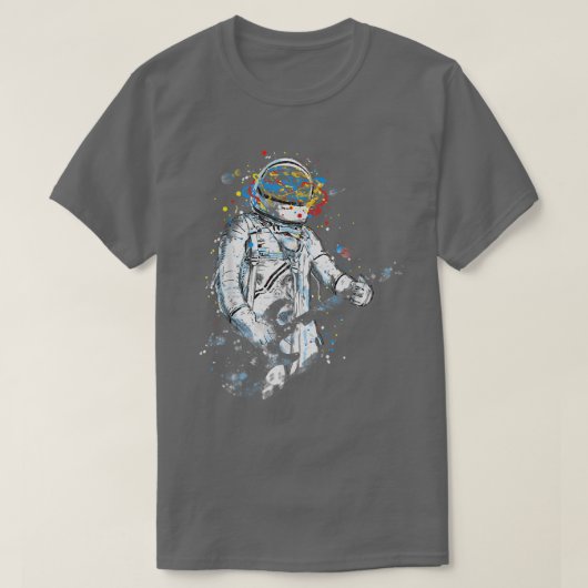 Funny Astronaut Playing Bass Guitar At Space Astro T-shirt (Design voorkant)