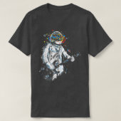 Funny Astronaut Playing Bass Guitar At Space Astro T-shirt (Design voorkant)