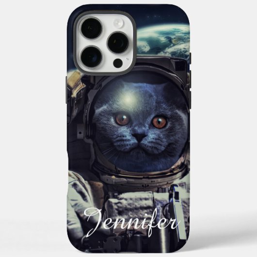 Funny Astronaut Shorthair Cat in Space Case-Mate iPhone Case (Achterkant)