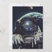 Funny Astronaut Shorthair Cat in Space Kaart (Achterkant)