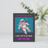 Funny Astronaut verliest in ruimte... ik ben prima Briefkaart (Staand voorkant)