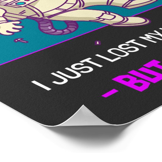 Funny Astronaut verliest in ruimte... ik ben prima Poster (Hoek)