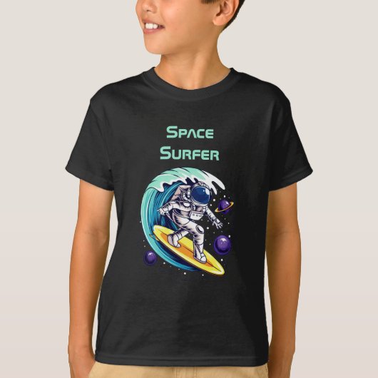 Funny Astronauts Surfen in de ruimte T-shirt (Voorkant)