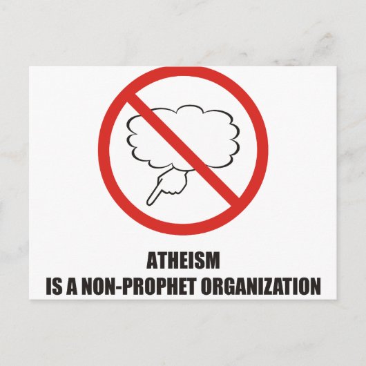 Funny - Atheïsme is een non-profeet organisatie Briefkaart (Voorkant)