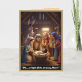 Funny atheist card, virgin birth theme kaart (Voorkant)