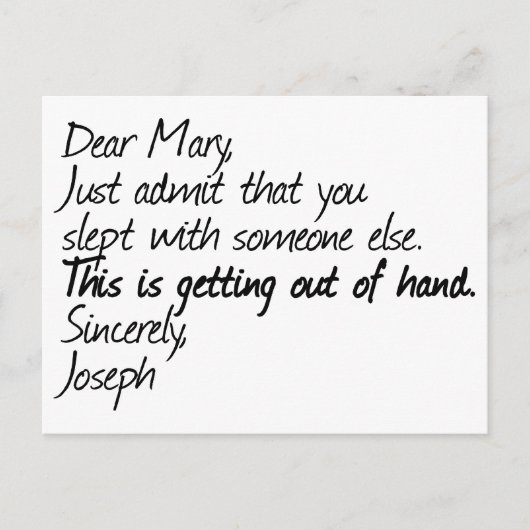 Funny atheïst design briefkaart (Voorkant)