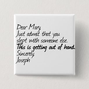 Funny atheïst design vierkante button 5,1 cm