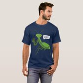 Funny Atheist die Mantis Bug Religies bidt T-shirt (Voorkant volledig)