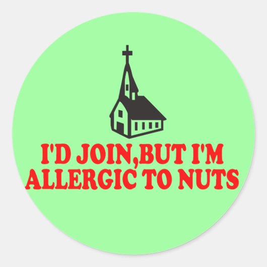 Funny atheist ronde sticker (Voorkant)